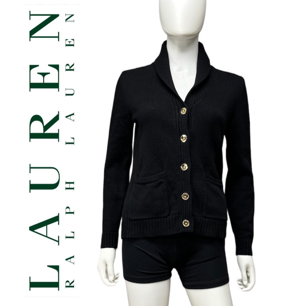 ⭐️ Lauren Ralph Lauren Black Buttoned Cardigan [1451]